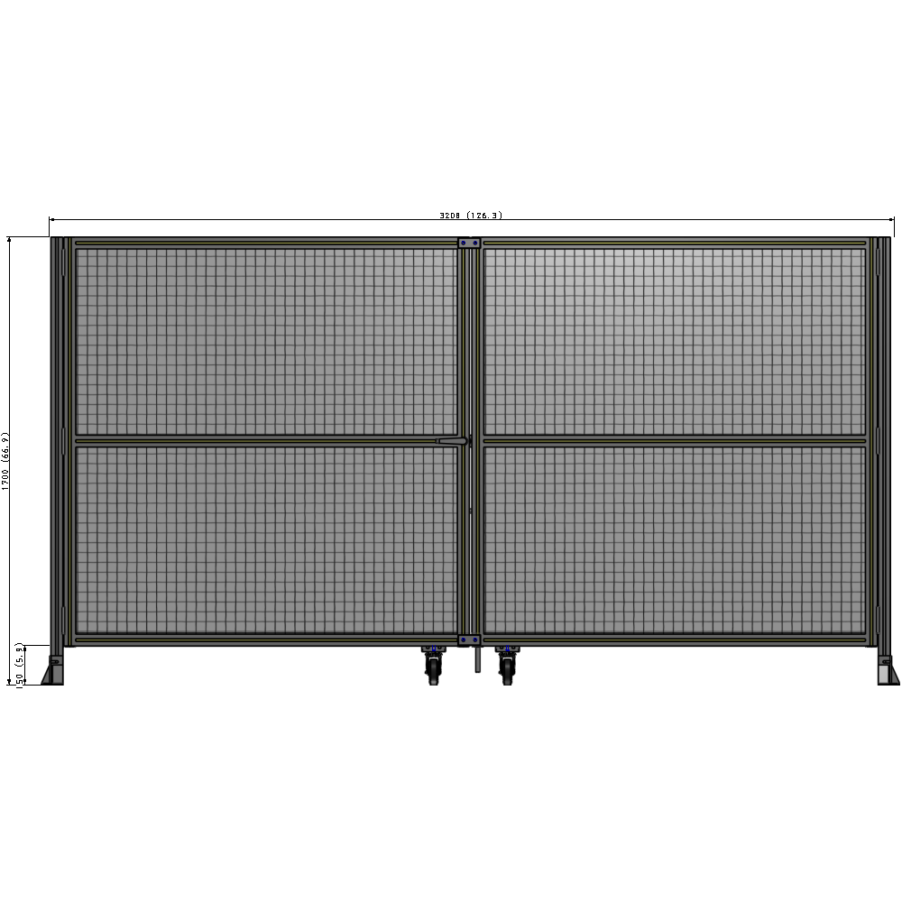 J8-1700-3200-0150-TYMTA GUARDING PANEL 1700MM TALL X 3200MM WIDE 1" MESH