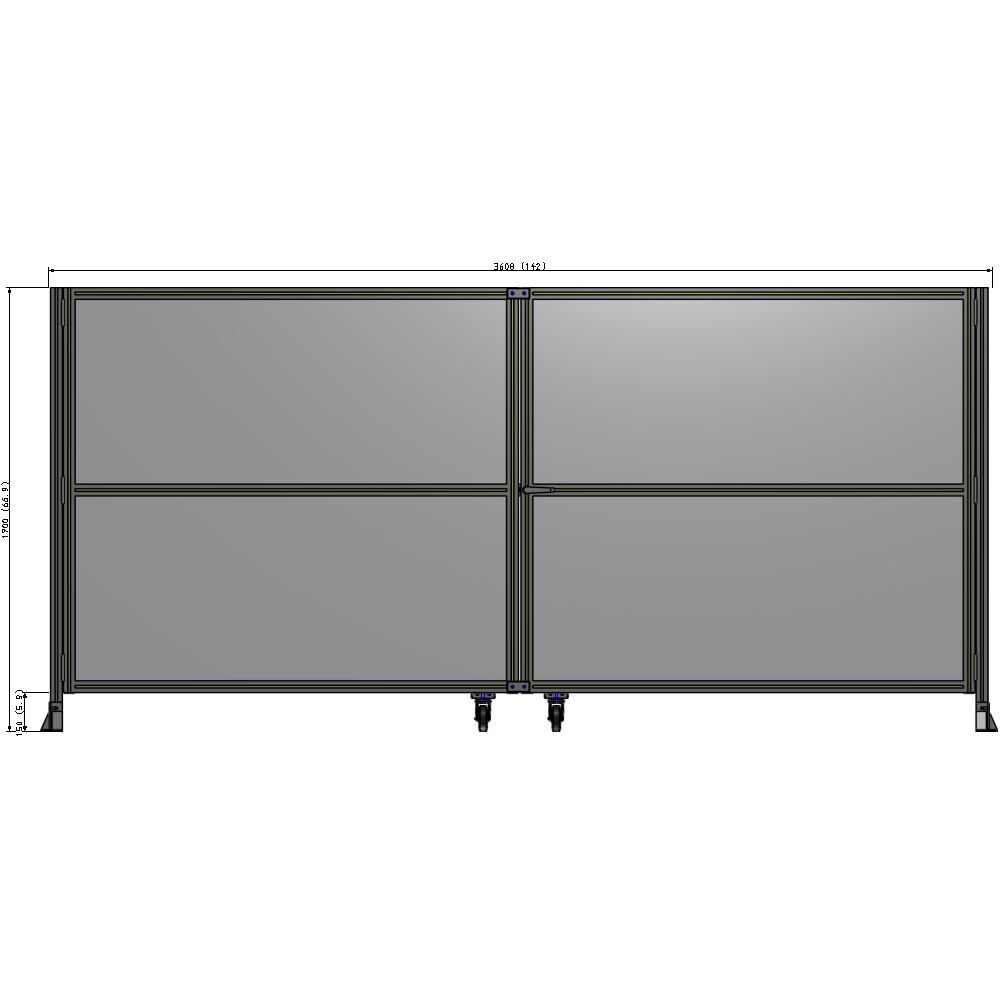 J8-1700-3600-0150-UYPTK GUARDING PANEL 1700MM TALL X 3600MM WIDE 1/4'' POLYCARBONATE