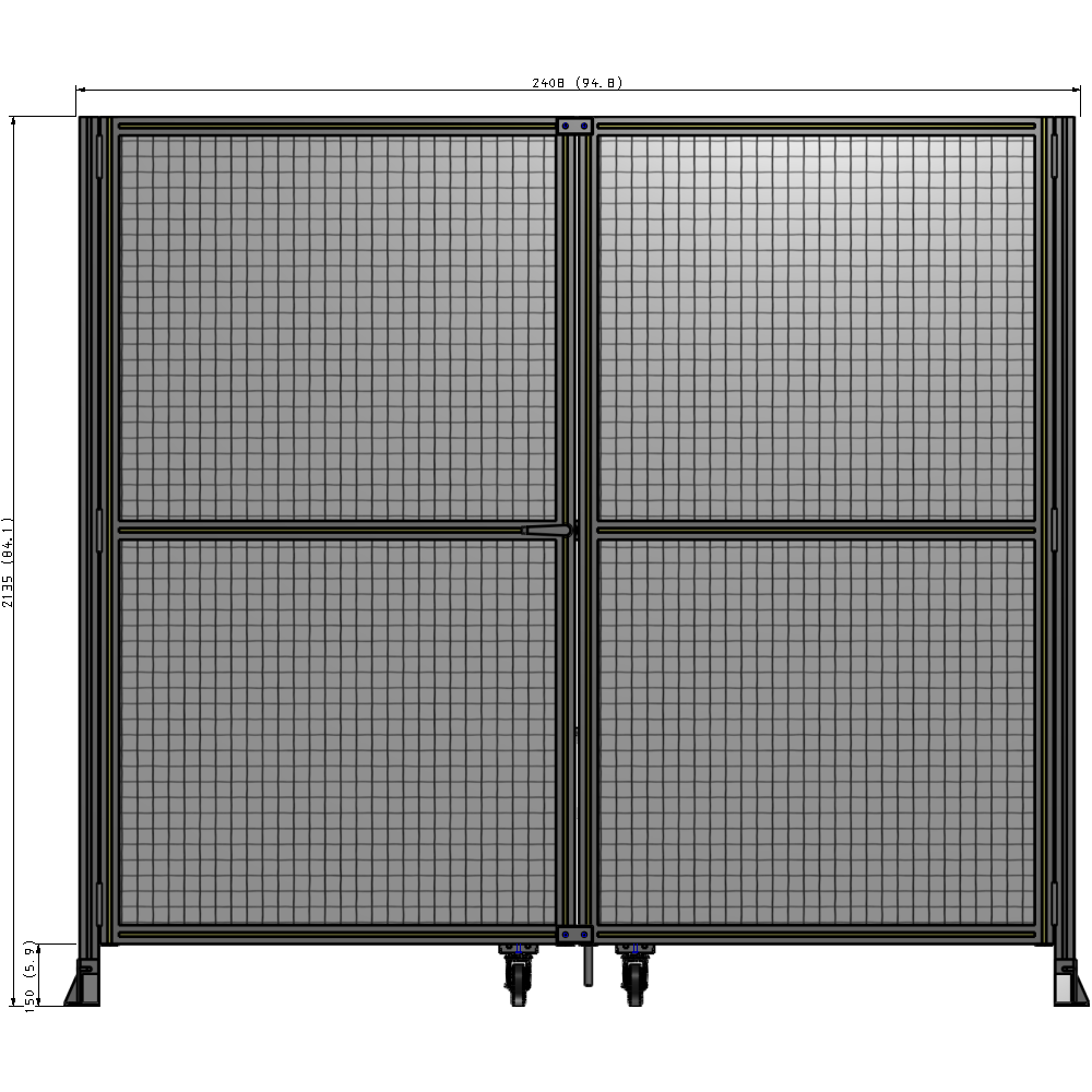 J8-2135-2400-0150-TYMTA GUARDING PANEL 2135MM TALL X 2400MM WIDE 1" MESH