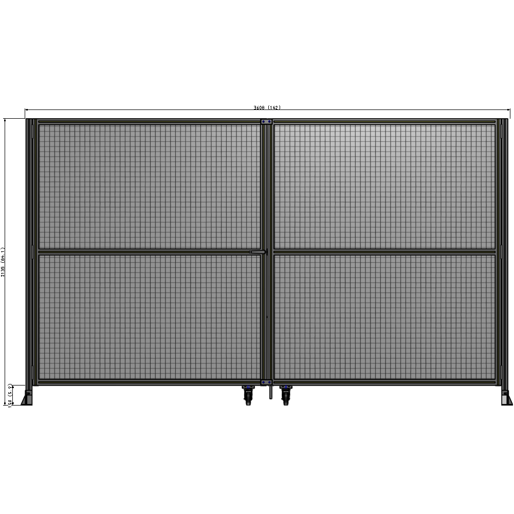 J8-2135-3600-0150-TYMTA GUARDING PANEL 2135MM TALL X 3600MM WIDE 1" MESH