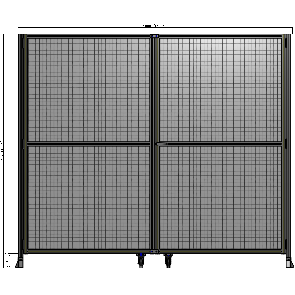 J8-2400-2800-0150-UYMTK GUARDING PANEL 2400MM TALL X 2800MM WIDE 1" MESH