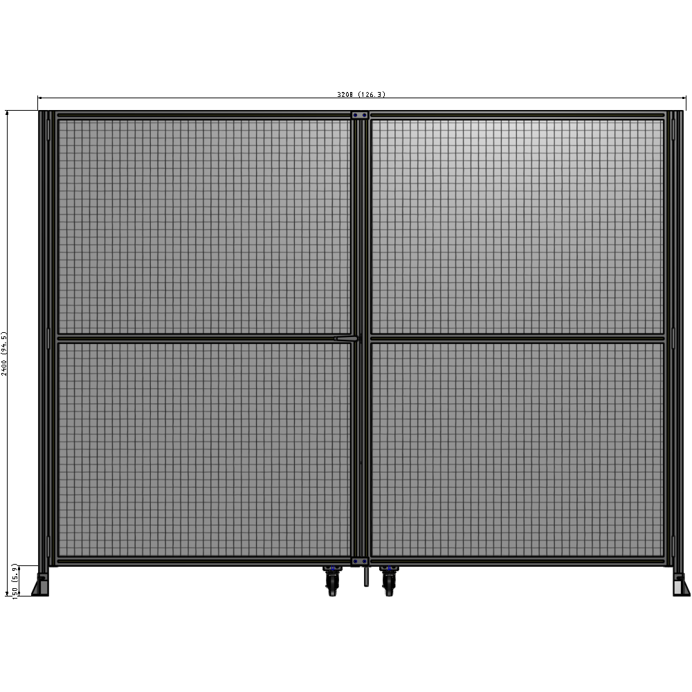 J8-2400-3200-0150-TYMTK GUARDING PANEL 2400MM TALL X 3200MM WIDE 1" MESH