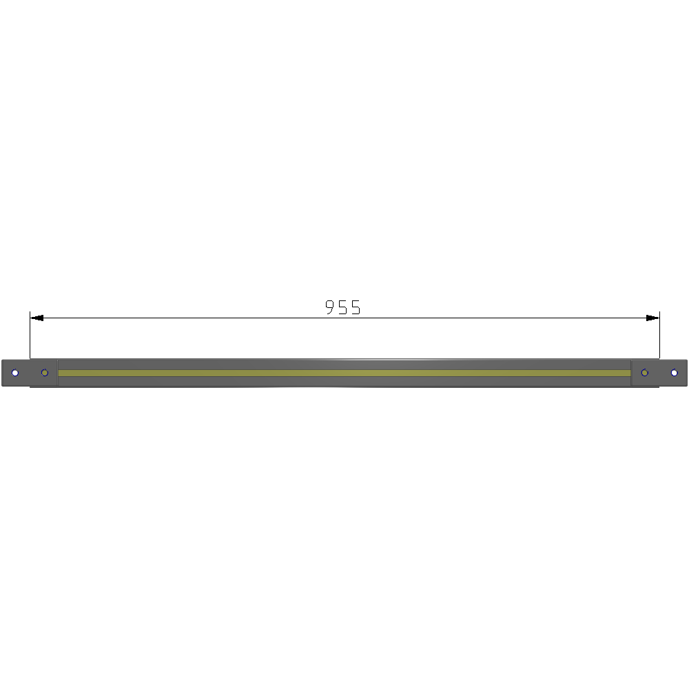 L1-0955-YTA 955MM LONG HALF STRAP, MOUNTS HORIZONTAL ON 1050MM WIDE SINGLE WALL SECTIONS