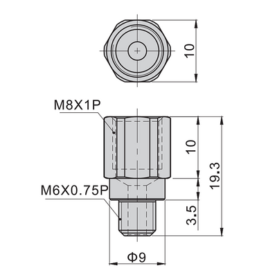 AIRTAC LINEAR RAIL PARTS&lt;br&gt;BEARING GREASE STRAIGHT NIPPLE M6 TO M8, FOR BEARING SERIES 20, 25, 30, &amp; 35