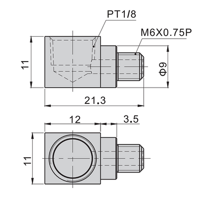 AIRTAC LINEAR RAIL PARTS&lt;br&gt;BEARING GREASE ELBOW NIPPLE M6 TO 1/8&quot;PT, FOR BEARING SERIES 20, 25, 30, &amp; 35