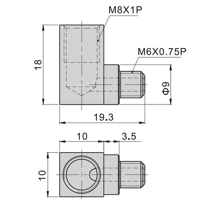 AIRTAC LINEAR RAIL PARTS&lt;br&gt;BEARING GREASE ELBOW NIPPLE M6 TO M8, FOR BEARING SERIES 20, 25, 30, &amp; 35