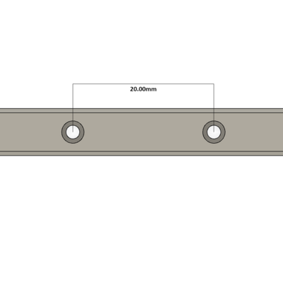 LSH25 AIRTAC LSH 20MM SERIES RAIL<br>NORMAL ACCURACY, 20MM END TO FIRST HOLE, CUT TO LENGTH IN (M) **EX. QTY: 1.240= 1240MM**