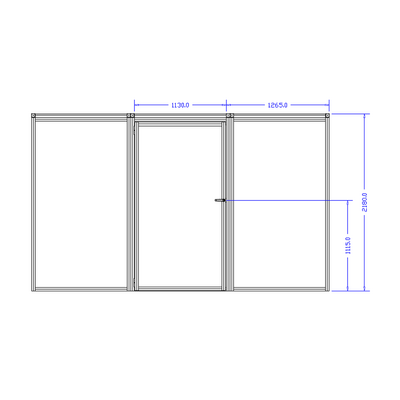 M-10352-ALG-12X12-0 INDUSTRIAL ENCLOSURE, ACM LIGHT GRAY PANELS, 12'X12'