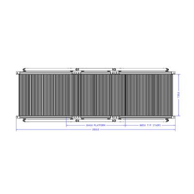 M-10353-45-1040-0735-0965-XX STAIRS & CROSSOVER - 45-DEG STAIRS X 1040 PLATFORM X 735 WIDE X 965 CLEARANCE