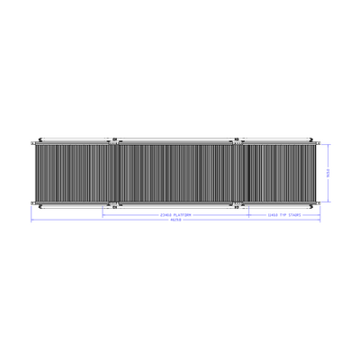 M-10353-45-2340-0915-1220-XX STAIRS & CROSSOVER - 45-DEG STAIRS X 2340 PLATFORM X 915 WIDE X 1220 CLEARANCE