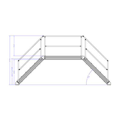 M-10353-45-2340-0915-1220-XX STAIRS & CROSSOVER - 45-DEG STAIRS X 2340 PLATFORM X 915 WIDE X 1220 CLEARANCE