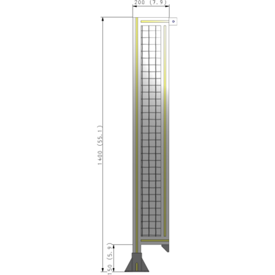 A1-1400-0200-0150-TYMFA GUARDING PANEL 1400MM TALL X 200MM WIDE 1'' MESH