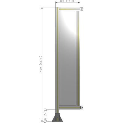 A1-1400-0300-0150-HYPFA GUARDING PANEL 1400MM TALL X 300MM WIDE 1/4'' POLYCARBONATE