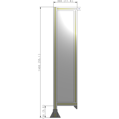 A1-1400-0300-0150-TYPFA GUARDING PANEL 1400MM TALL X 300MM WIDE 1/4'' POLYCARBONATE