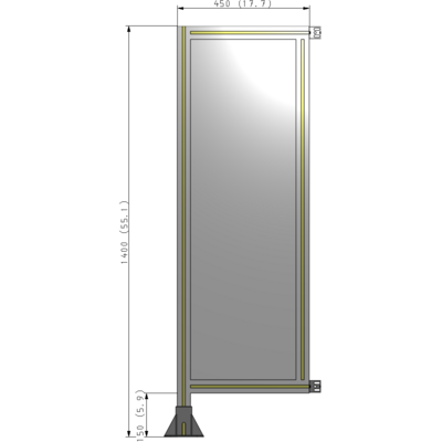 A1-1400-0450-0150-HYPFK GUARDING PANEL 1400MM TALL X 450MM WIDE 1/4'' POLYCARBONATE