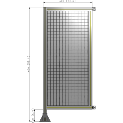 A1-1400-0600-0150-HYMFA GUARDING PANEL 1400MM TALL X 600MM WIDE 1'' MESH