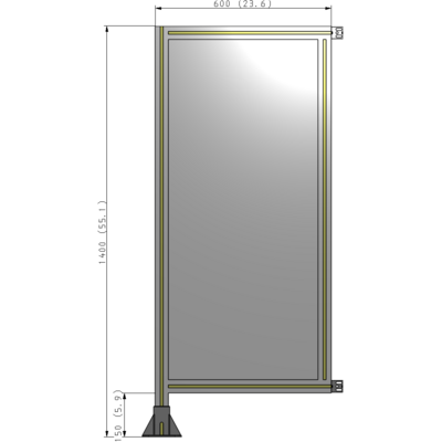 A1-1400-0600-0150-HYPFA GUARDING PANEL 1400MM TALL X 600MM WIDE 1/4'' POLYCARBONATE