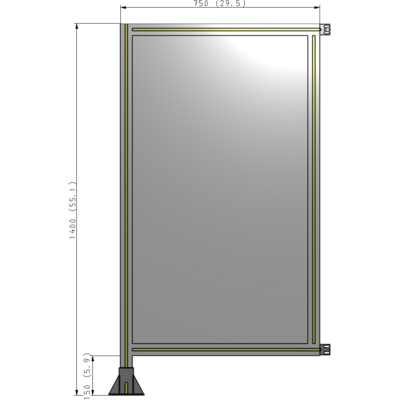A1-1400-0750-0150-HYPFK GUARDING PANEL 1400MM TALL X 750MM WIDE 1/4'' POLYCARBONATE
