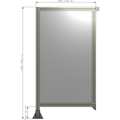 A1-1400-0750-0150-TYPFK GUARDING PANEL 1400MM TALL X 750MM WIDE 1/4'' POLYCARBONATE