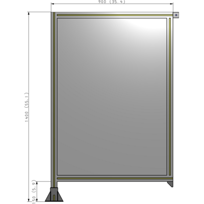 A1-1400-0900-0150-TYPFA GUARDING PANEL 1400MM TALL X 900MM WIDE 1/4'' POLYCARBONATE