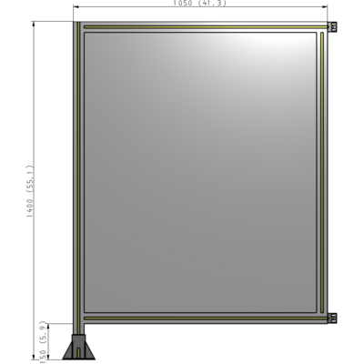 A1-1400-1050-0150-HYPFK GUARDING PANEL 1400MM TALL X 1050MM WIDE 1/4'' POLYCARBONATE