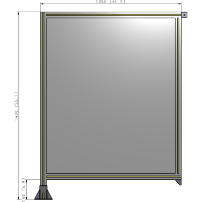 A1-1400-1050-0150-TYPFA GUARDING PANEL 1400MM TALL X 1050MM WIDE 1/4'' POLYCARBONATE