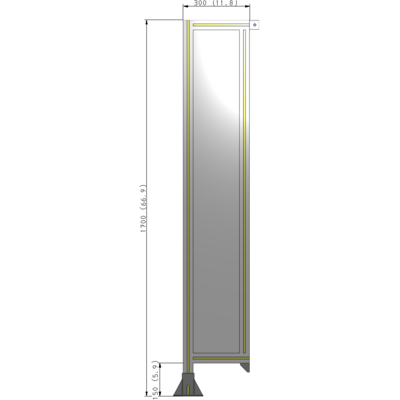 A1-1700-0300-0150-TYPFK GUARDING PANEL 1700MM TALL X 300MM WIDE 1/4'' POLYCARBONATE