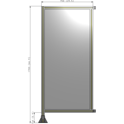 A1-1700-0750-0150-HYPFA GUARDING PANEL 1700MM TALL X 750MM WIDE 1/4'' POLYCARBONATE
