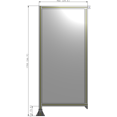 A1-1700-0750-0150-TYPFK GUARDING PANEL 1700MM TALL X 750MM WIDE 1/4'' POLYCARBONATE