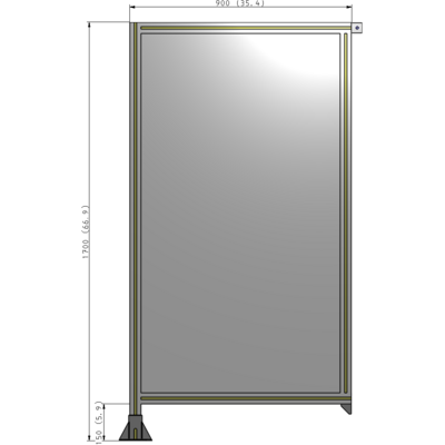 A1-1700-0900-0150-TYPFA GUARDING PANEL 1700MM TALL X 900MM WIDE 1/4'' POLYCARBONATE