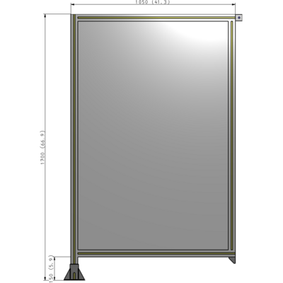 A1-1700-1050-0150-TYPFA GUARDING PANEL 1700MM TALL X 1050MM WIDE 1/4'' POLYCARBONATE