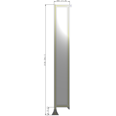 A1-2135-0300-0150-TYPFK GUARDING PANEL 2135MM TALL X 300MM WIDE 1/4'' POLYCARBONATE