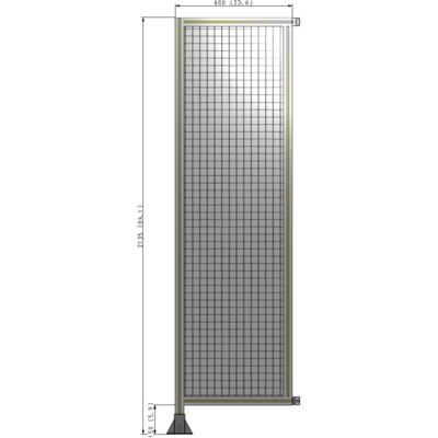 A1-2135-0600-0150-HYMFK GUARDING PANEL 2135MM TALL X 600MM WIDE 1'' MESH