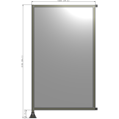 A1-2135-1200-0150-HYPFK GUARDING PANEL 2135MM TALL X 1200MM WIDE 1/4'' POLYCARBONATE