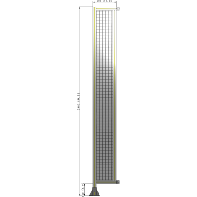 A1-2400-0300-0150-HYMFA GUARDING PANEL 2400MM TALL X 300MM WIDE 1'' MESH