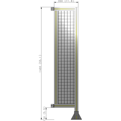 A2-1400-0300-0150-HYMFA GUARDING PANEL 1400MM TALL X 300MM WIDE 1'' MESH