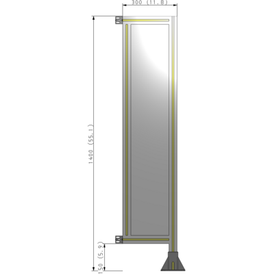 A2-1400-0300-0150-HYPFK GUARDING PANEL 1400MM TALL X 300MM WIDE 1/4'' POLYCARBONATE