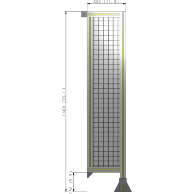 A2-1400-0300-0150-TYMFA GUARDING PANEL 1400MM TALL X 300MM WIDE 1'' MESH