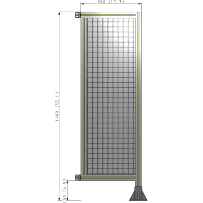 A2-1400-0450-0150-HYMFA GUARDING PANEL 1400MM TALL X 450MM WIDE 1'' MESH