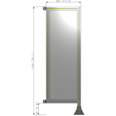A2-1400-0450-0150-HYPFA GUARDING PANEL 1400MM TALL X 450MM WIDE 1/4'' POLYCARBONATE