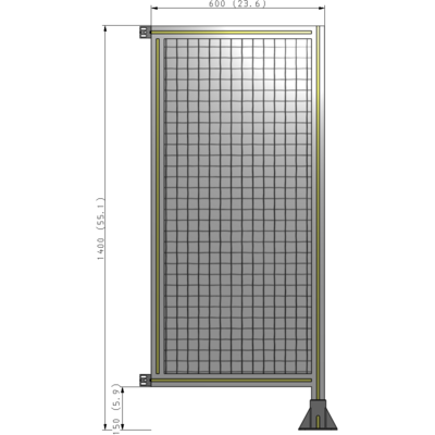 A2-1400-0600-0150-HYMFA GUARDING PANEL 1400MM TALL X 600MM WIDE 1'' MESH