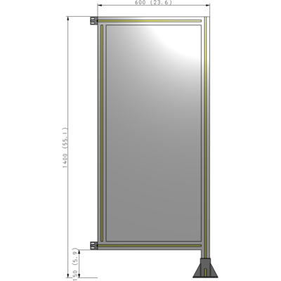 A2-1400-0600-0150-HYPFA GUARDING PANEL 1400MM TALL X 600MM WIDE 1/4'' POLYCARBONATE
