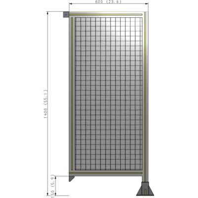 A2-1400-0600-0150-TYMFA GUARDING PANEL 1400MM TALL X 600MM WIDE 1'' MESH