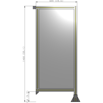 A2-1400-0600-0150-TYPFK GUARDING PANEL 1400MM TALL X 600MM WIDE 1/4'' POLYCARBONATE