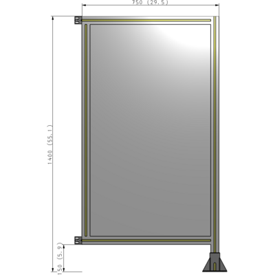 A2-1400-0750-0150-HYPFK GUARDING PANEL 1400MM TALL X 750MM WIDE 1/4'' POLYCARBONATE