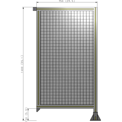 A2-1400-0750-0150-TYMFA GUARDING PANEL 1400MM TALL X 750MM WIDE 1'' MESH