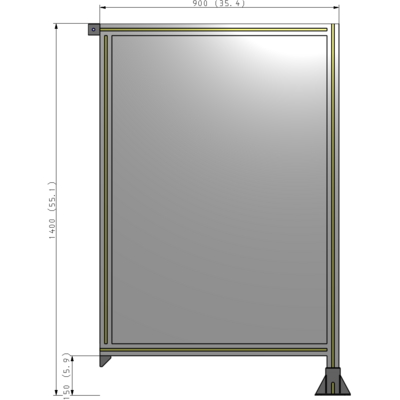 A2-1400-0900-0150-TYPFK GUARDING PANEL 1400MM TALL X 900MM WIDE 1/4'' POLYCARBONATE