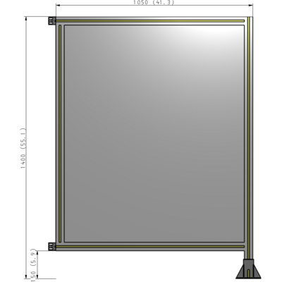 A2-1400-1050-0150-HYPFK GUARDING PANEL 1400MM TALL X 1050MM WIDE 1/4'' POLYCARBONATE