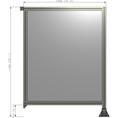 A2-1400-1050-0150-TYPFA GUARDING PANEL 1400MM TALL X 1050MM WIDE 1/4'' POLYCARBONATE