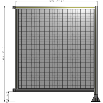 A2-1400-1200-0150-HYMFA GUARDING PANEL 1400MM TALL X 1200MM WIDE 1'' MESH